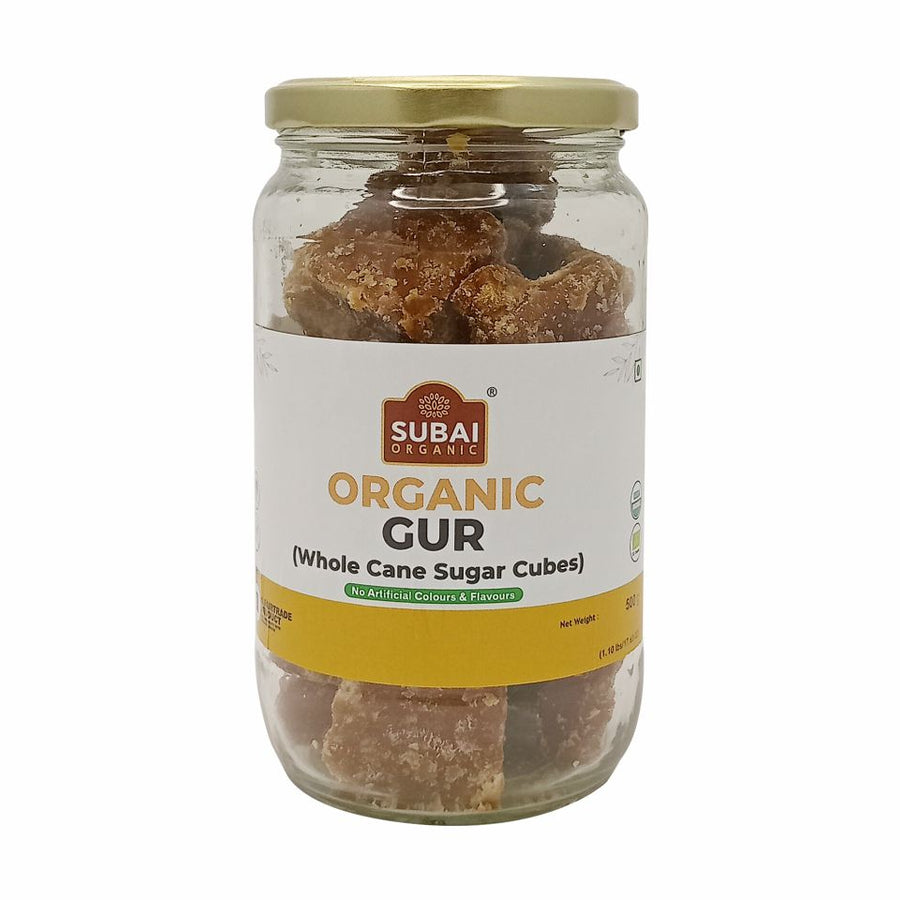 Organic Gur (Whole cane sugar cubes) (500g)