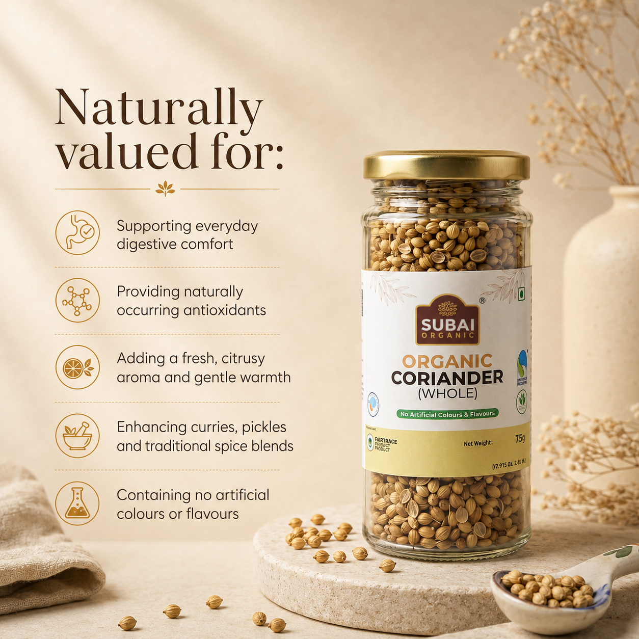 Organic Coriander Whole (75g)