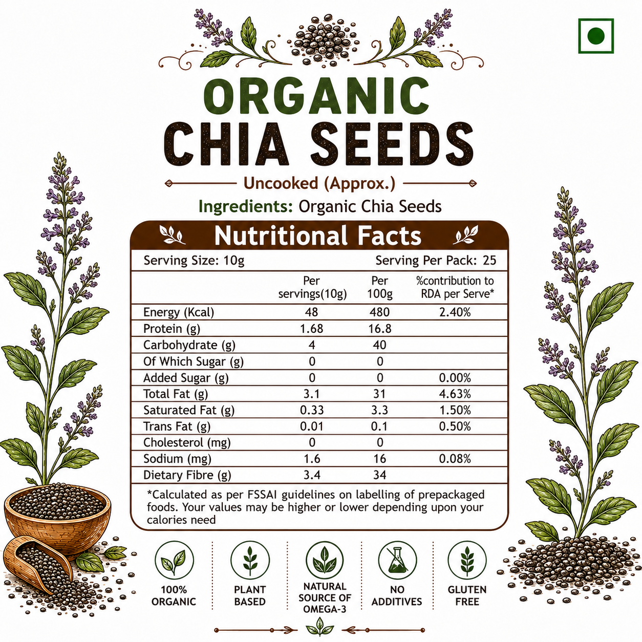 Organic Chia Seed (250g)