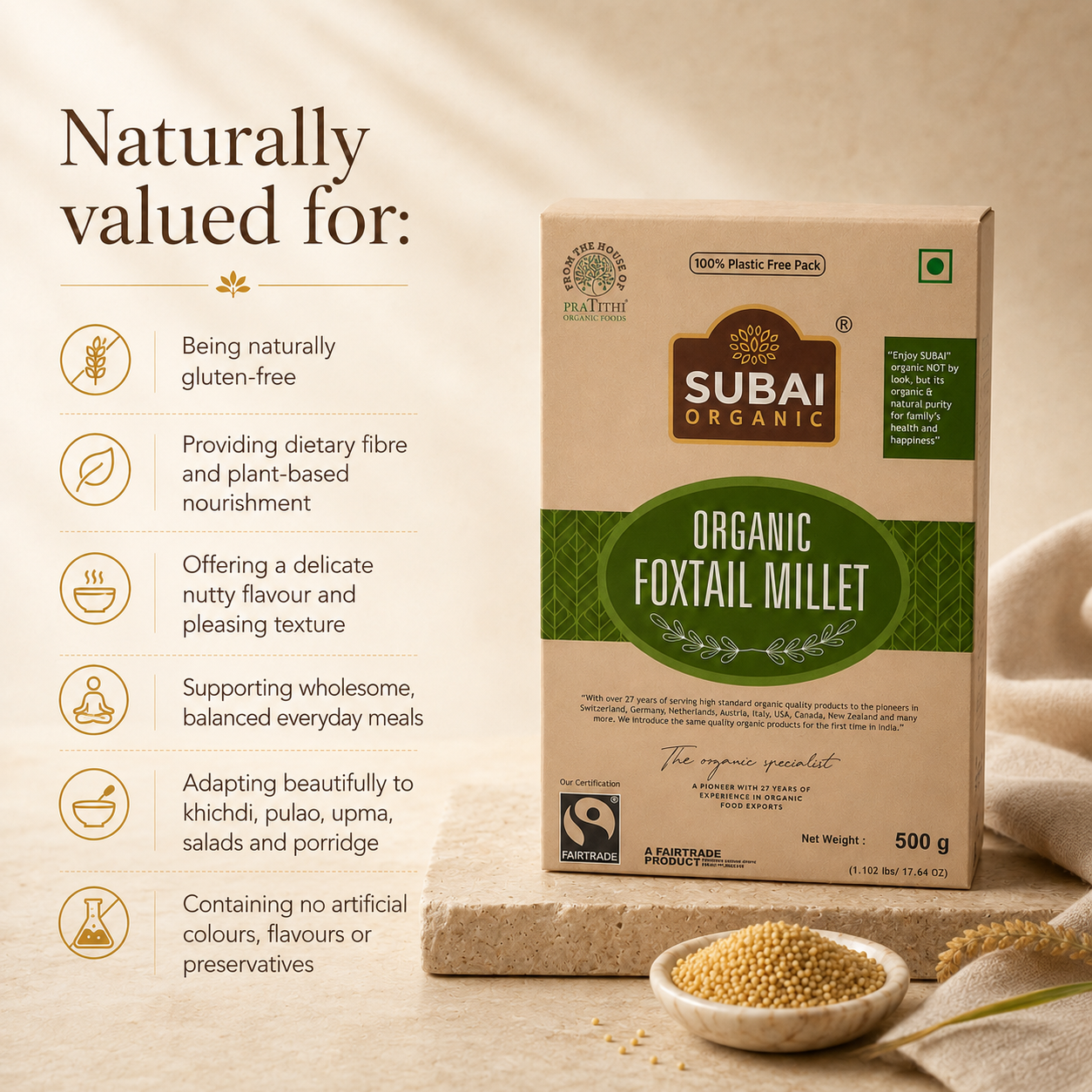 Organic Foxtail Millet (500g)
