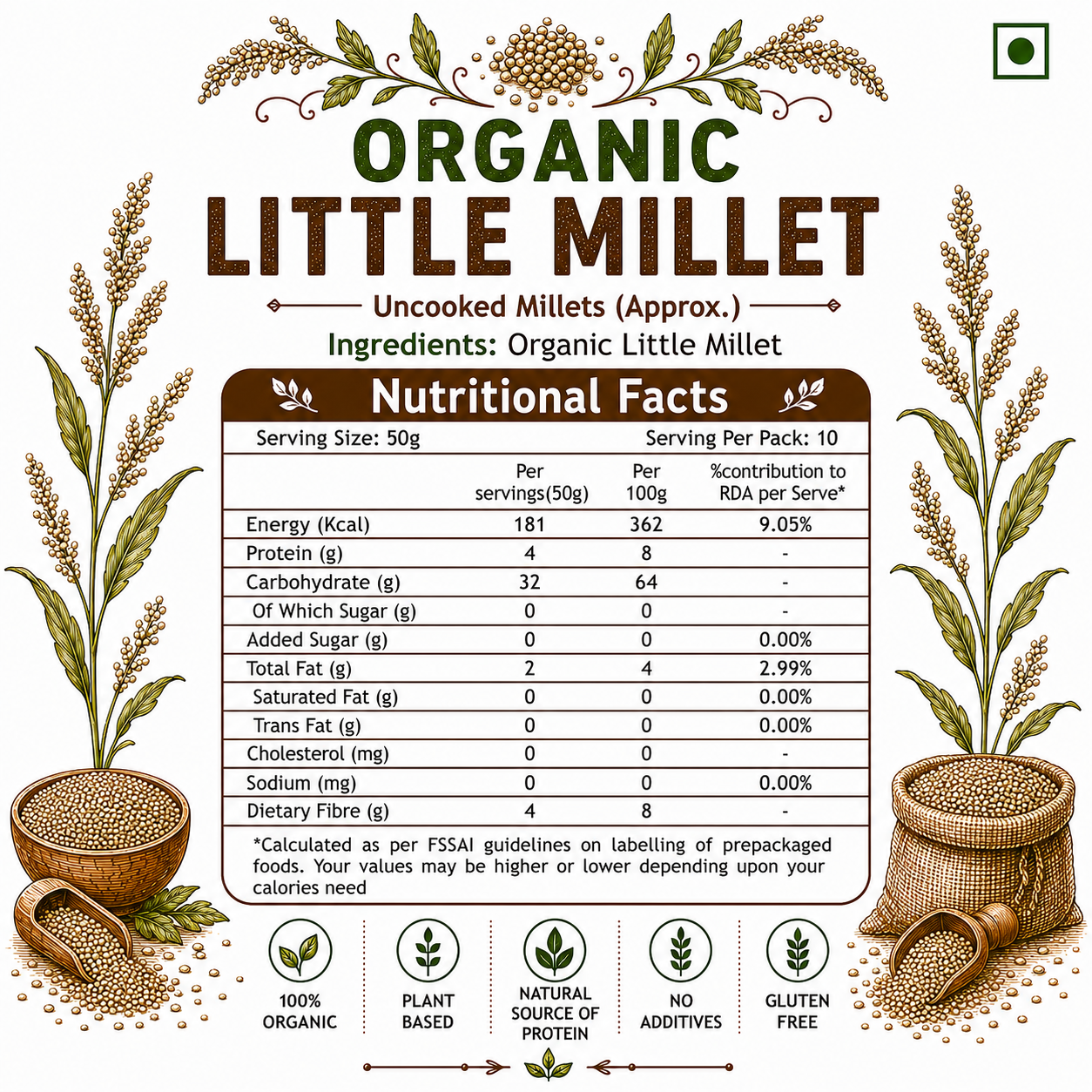 Organic Little Millet (500g)