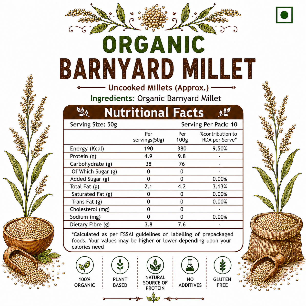 Organic Barnyard Millet (500g)