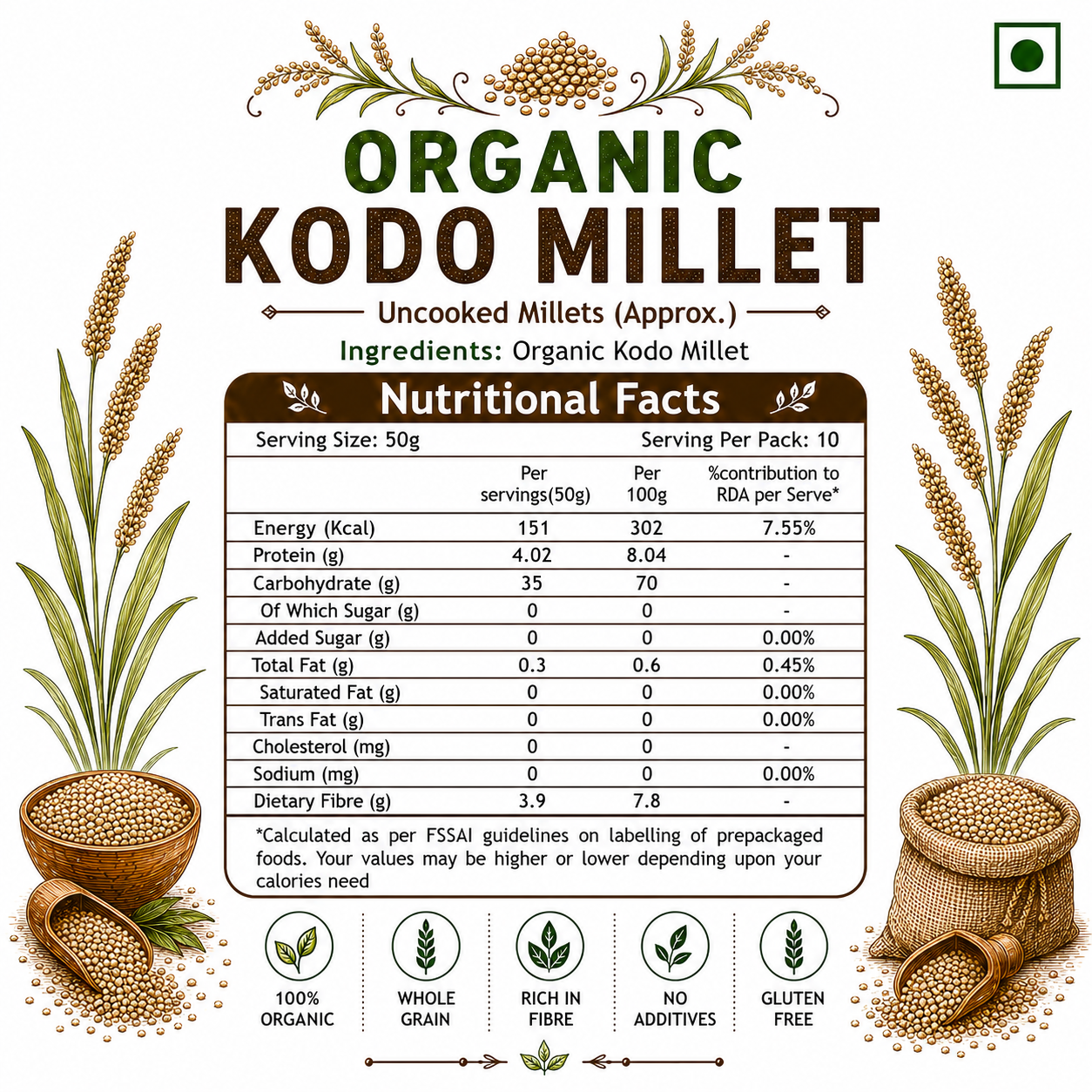 Organic Kodo Millet (500g)