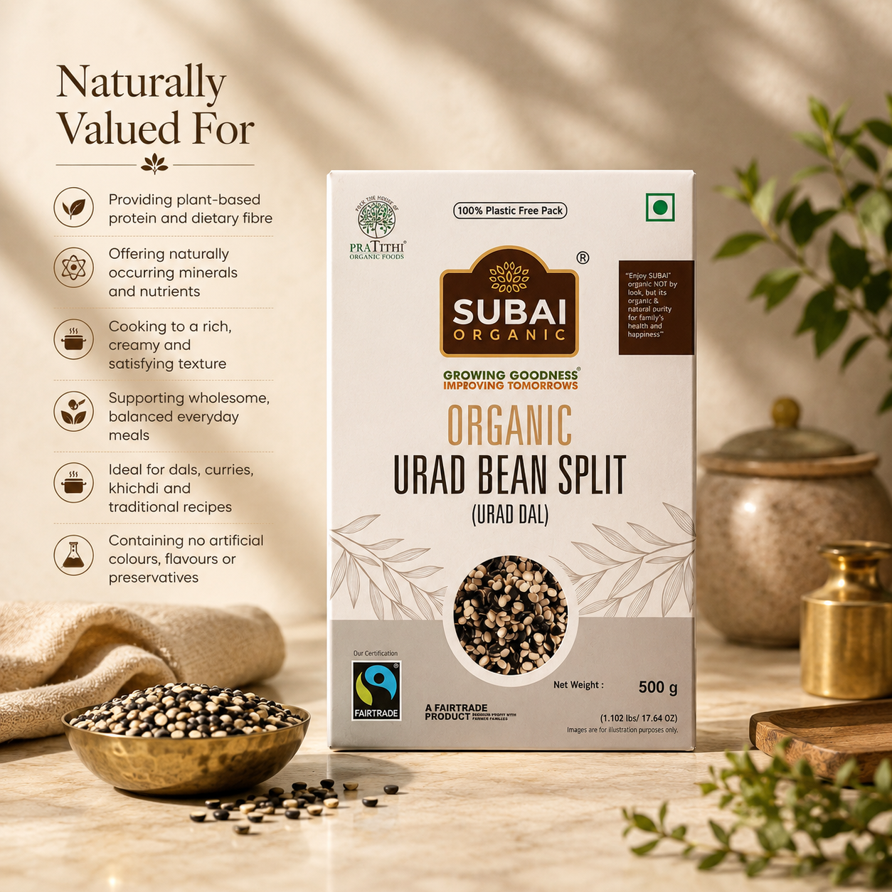 Organic Urad Bean Split (500g)