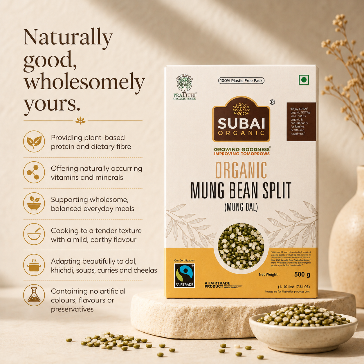 Organic Mung Bean Split (500g)