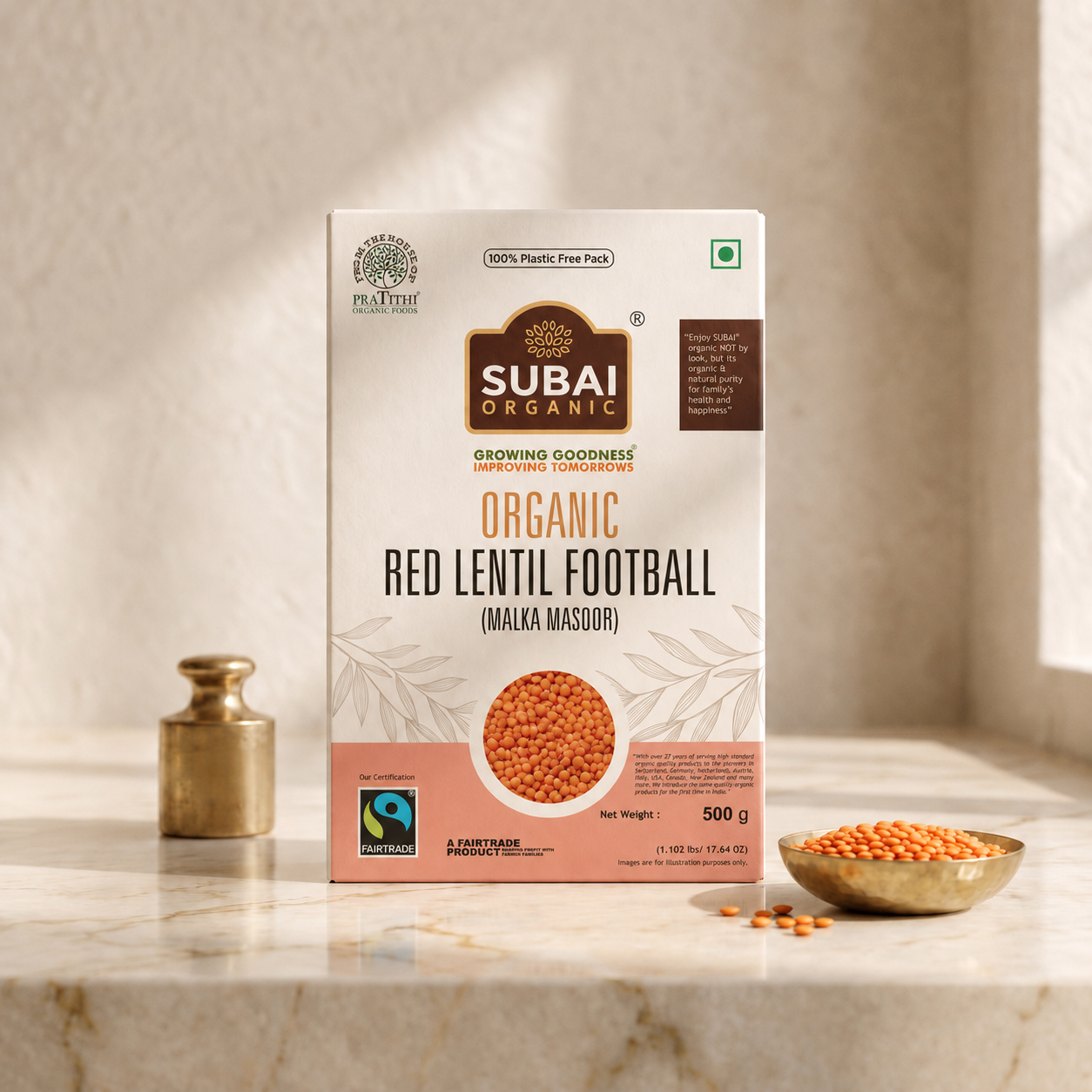 Organic Red Lentil Football (500g)