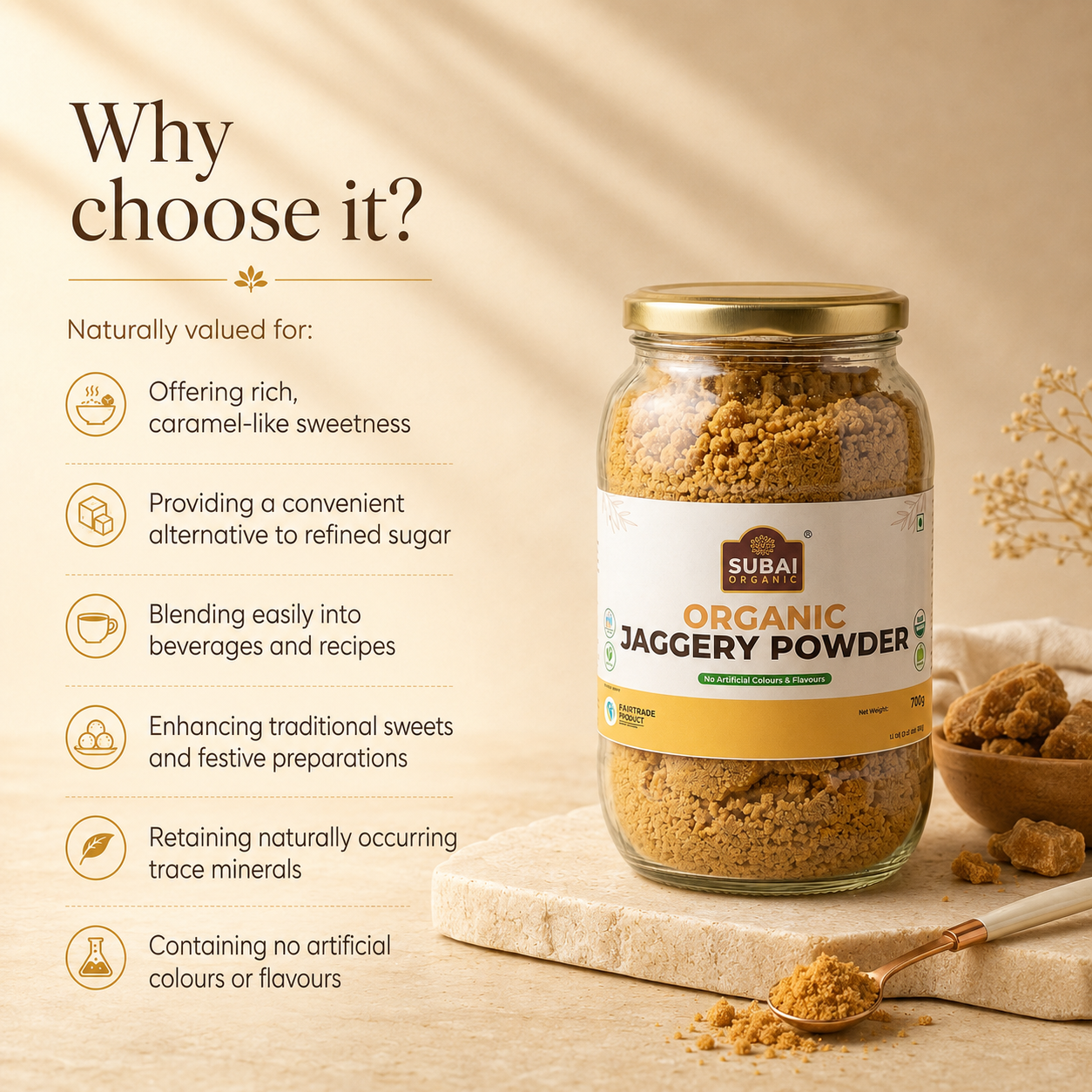 Organic Jaggery Powder (700g)