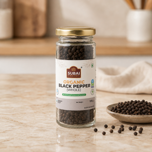 Organic Black Pepper Whole (125g)