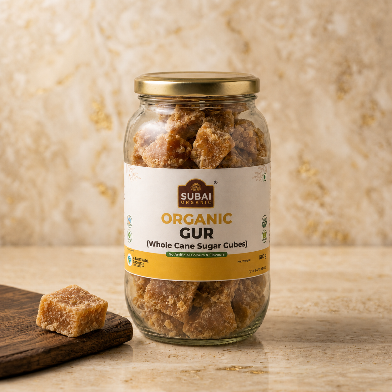 Organic Gur (Whole cane sugar cubes) (500g)