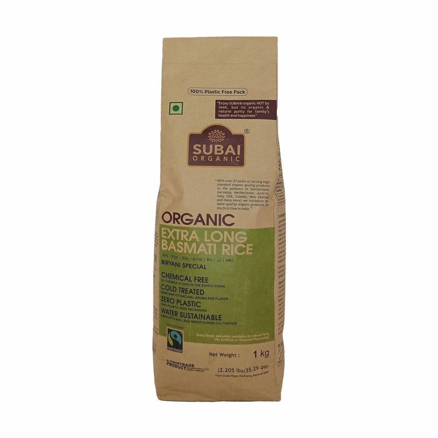 Organic Extra Long Basmati Rice (1kg)