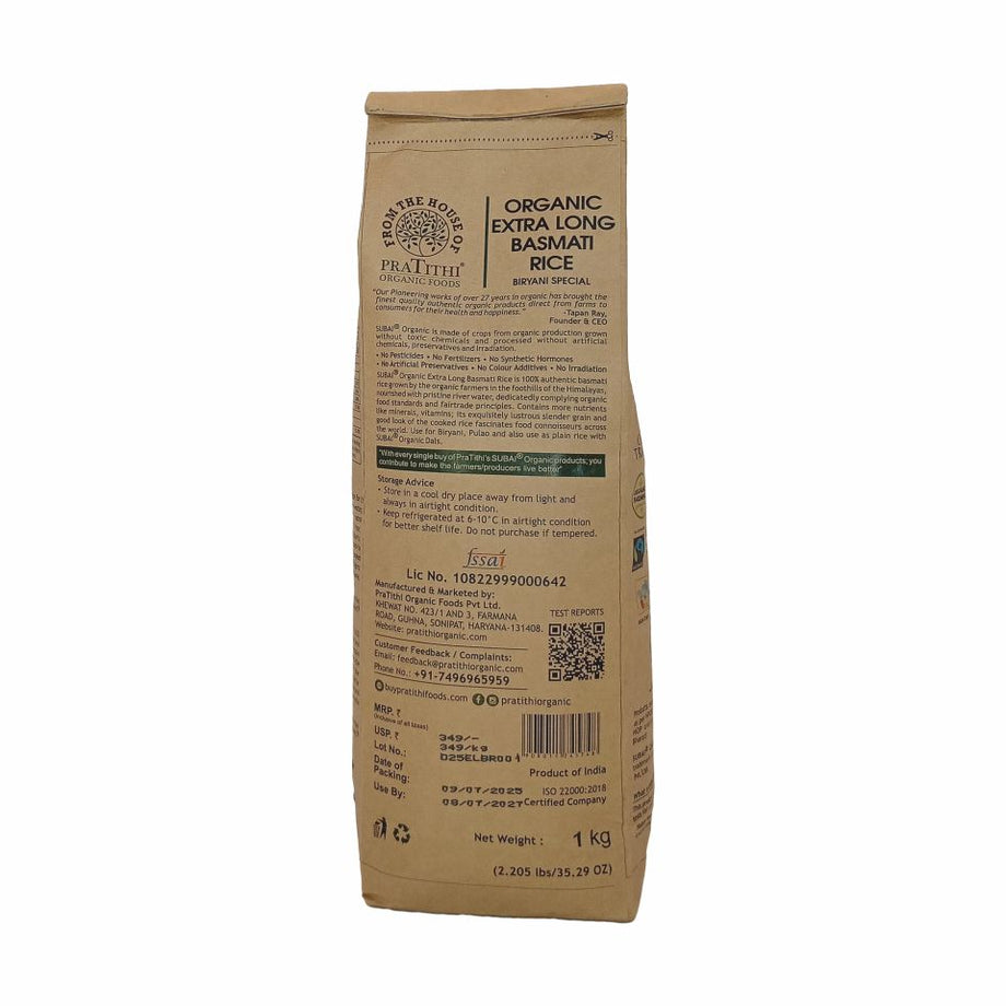 Organic Extra Long Basmati Rice