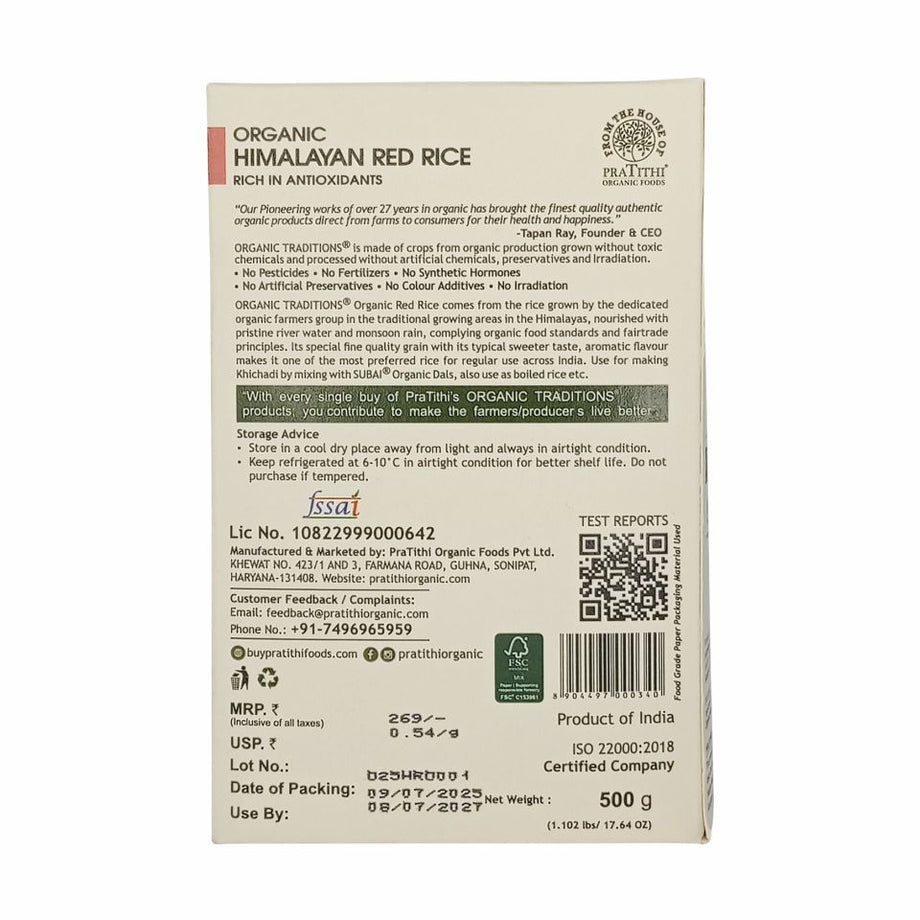 Organic Himalayan Red rice