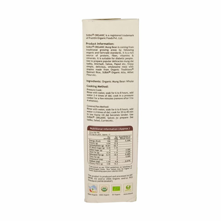 Organic Mung Bean (Whole)