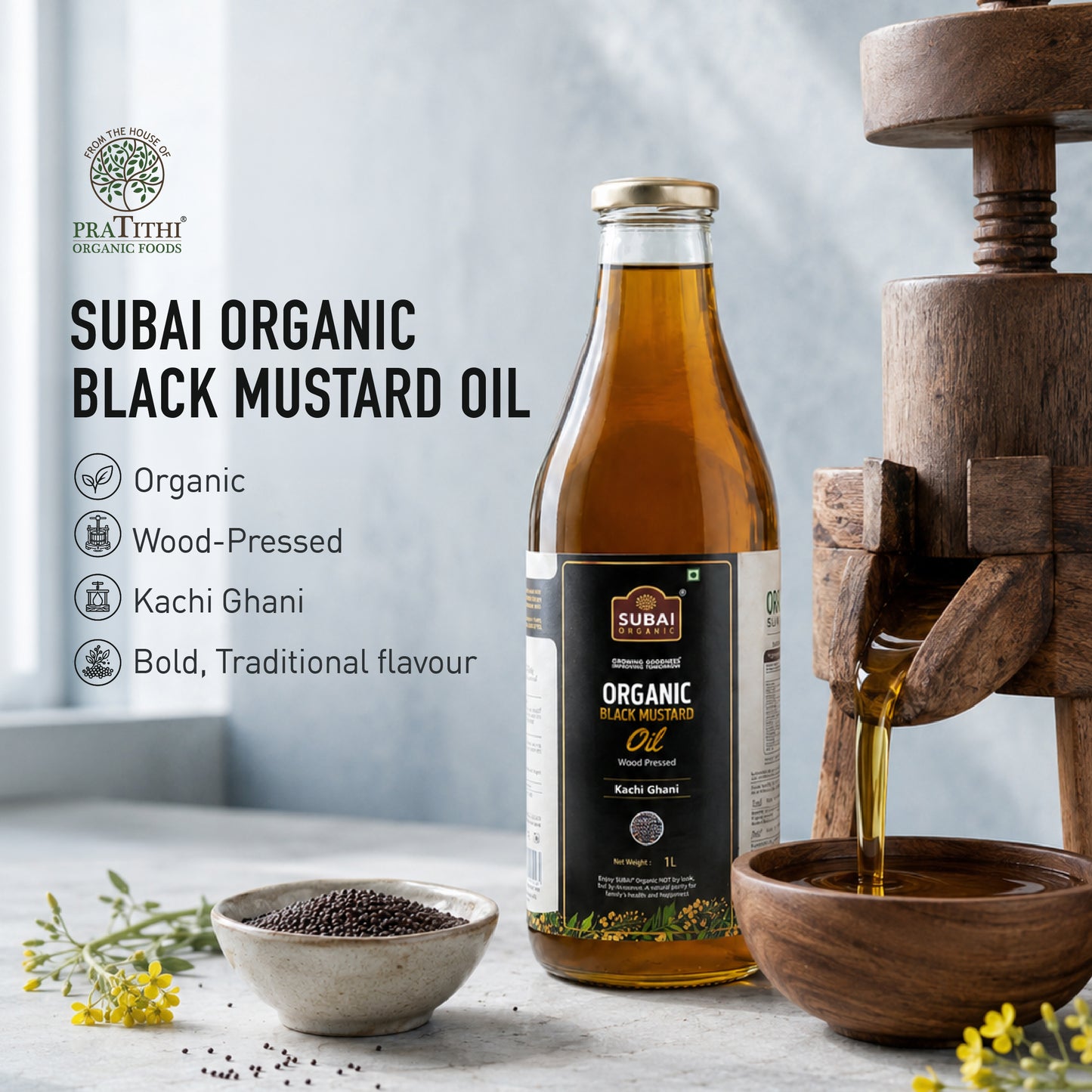 Organic Black Mustard oil (1L)