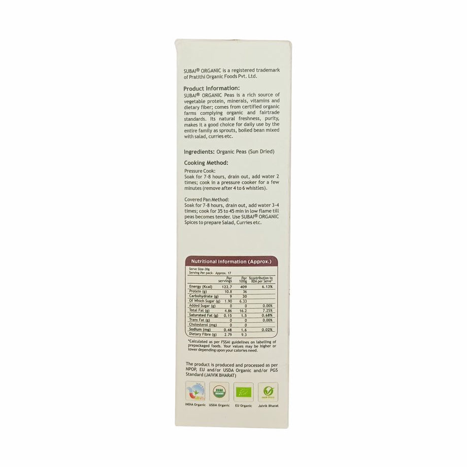 Organic Peas (Sun Dried)