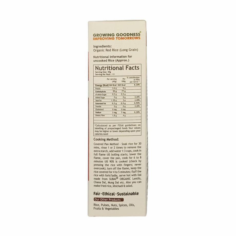 Organic Red Rice(Long Grain)