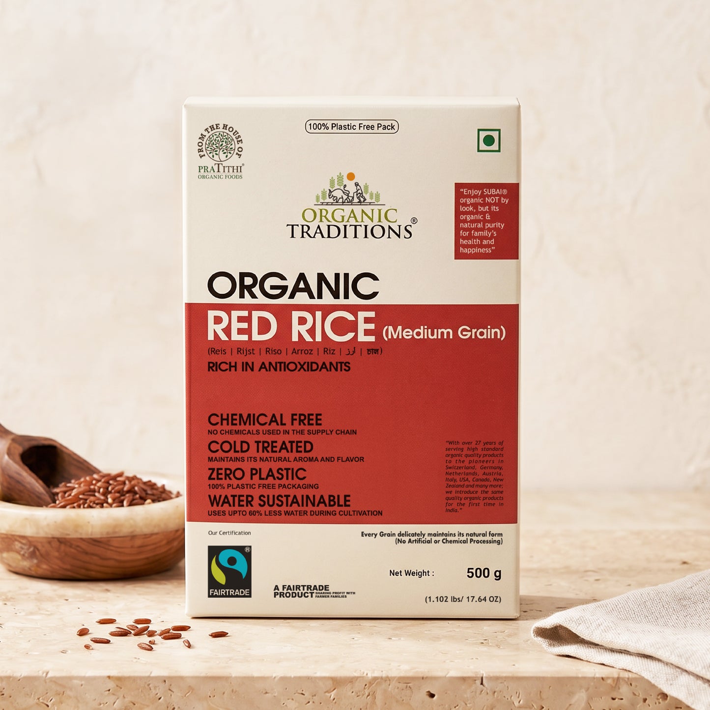 Organic Red Rice (Medium Grain) (500g)